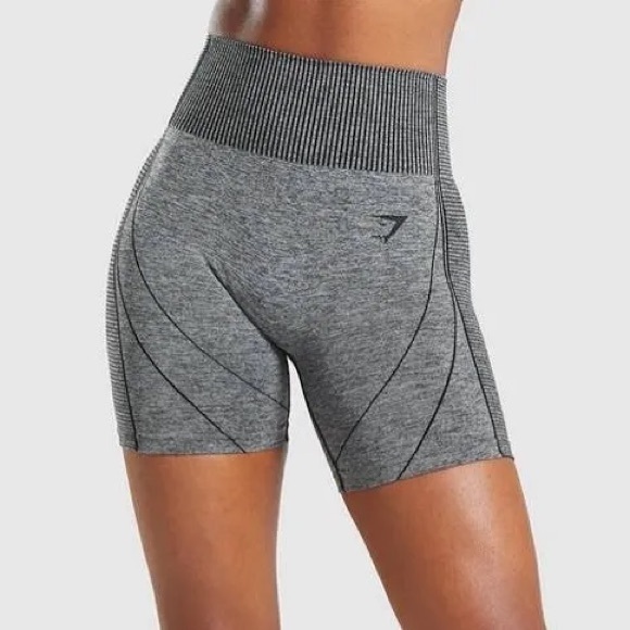 Gymshark Pants - Gymshark Hyper Amplify Shorts - Black Marl/Black